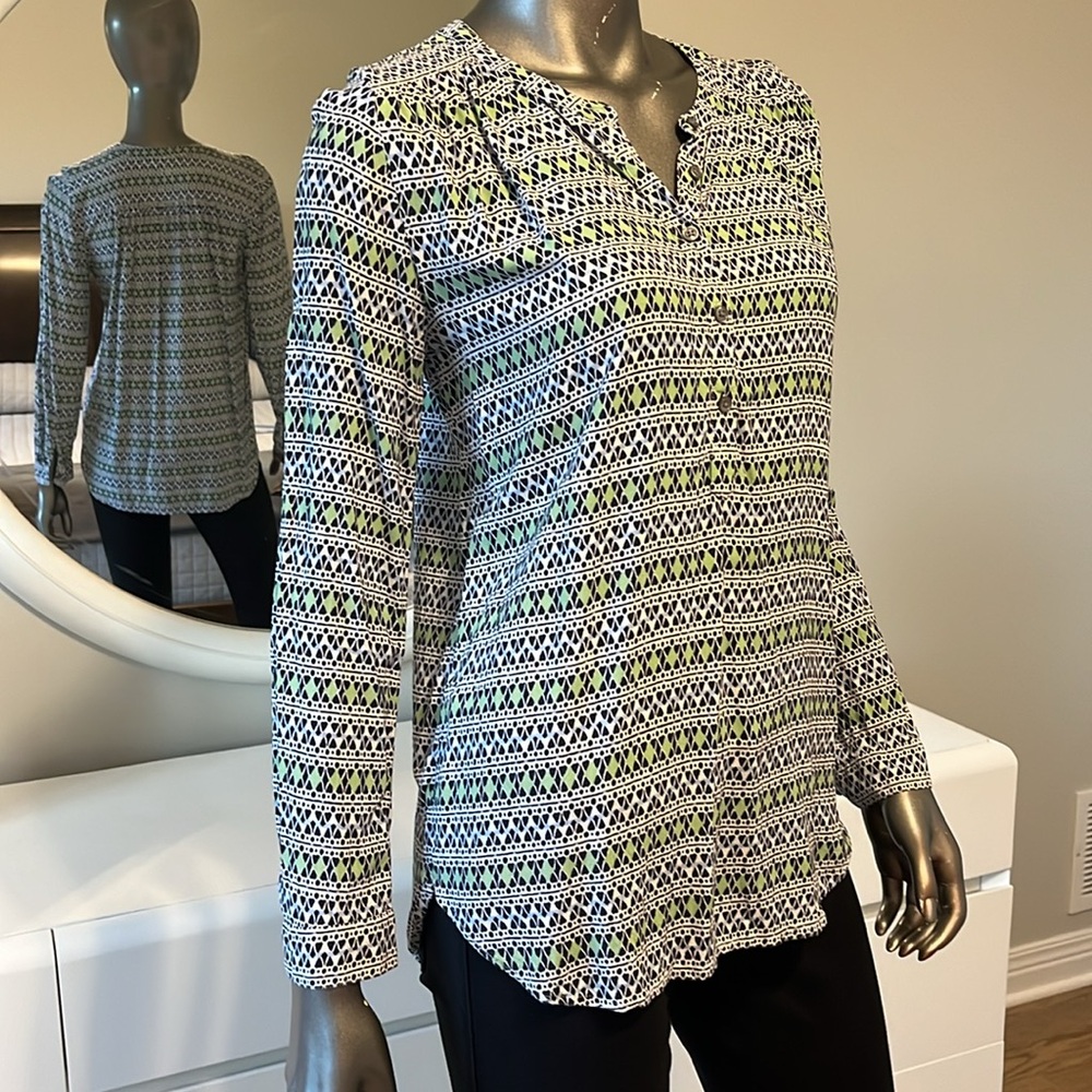 LOFT Top Navy & Green Size MP